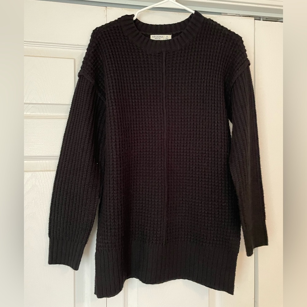 Black sweater with side slits